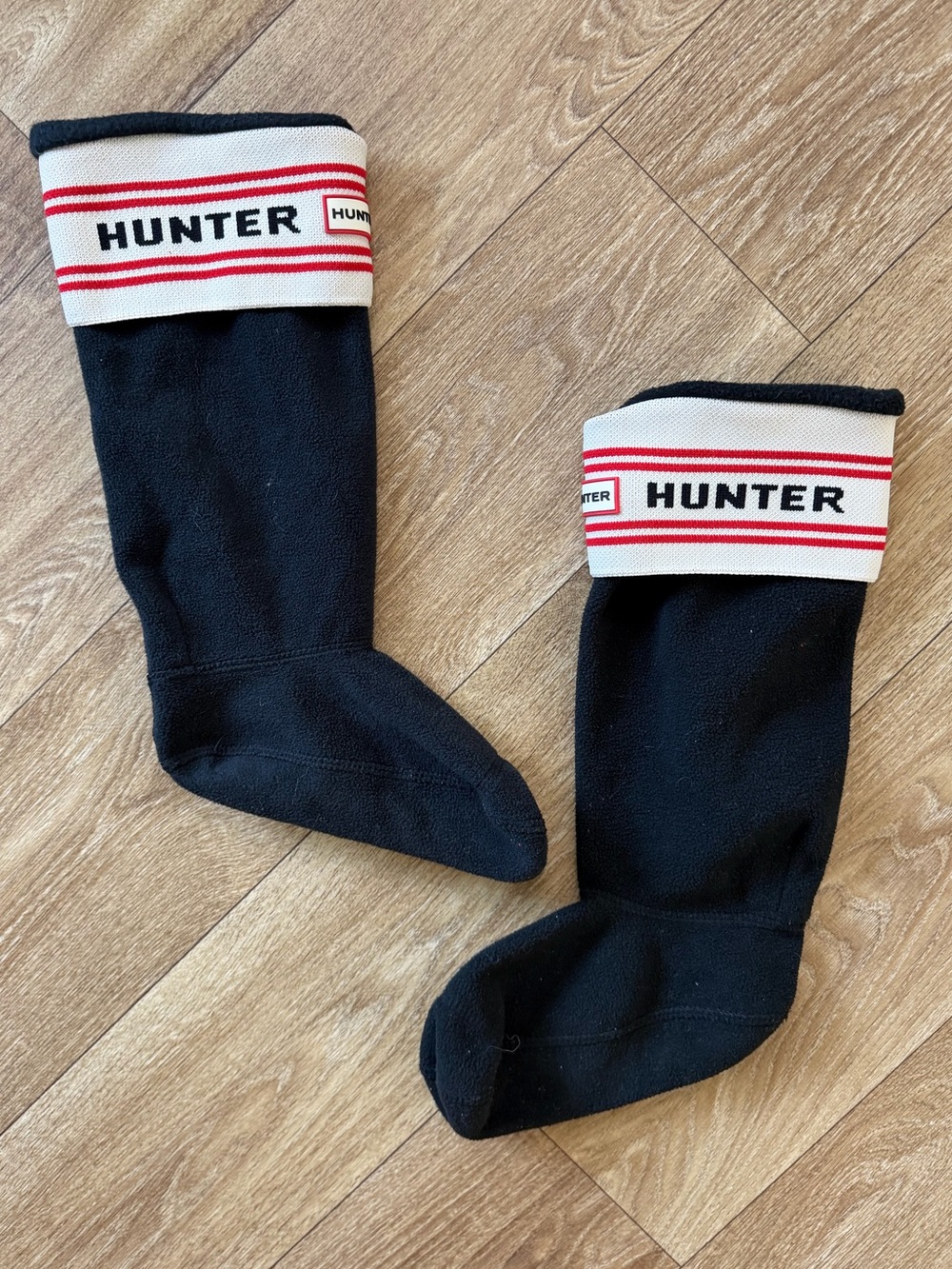 Hunter Original Tall Boot Socks Black Fleece Cuff Size Medium US (F) 5-7